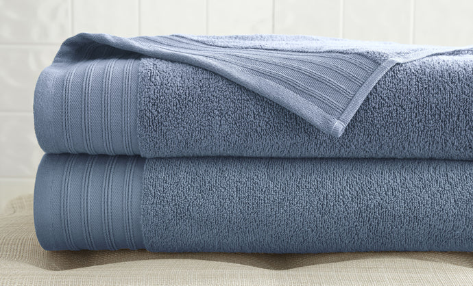 2 Pack zero twist bath sheet set in Soft Blue