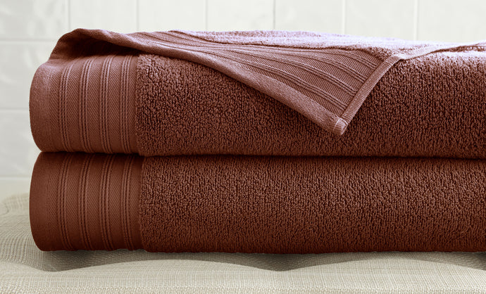 2 Pack zero twist bath sheet set in Cinnamon