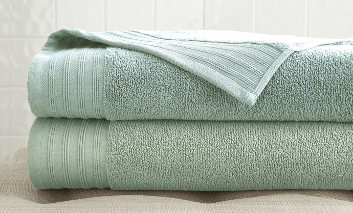 2 Pack zero twist bath sheet set in Soft Jade