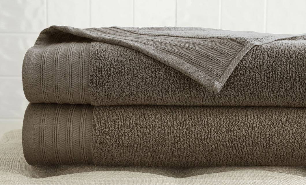 2 Pack zero twist bath sheet set in Mocha