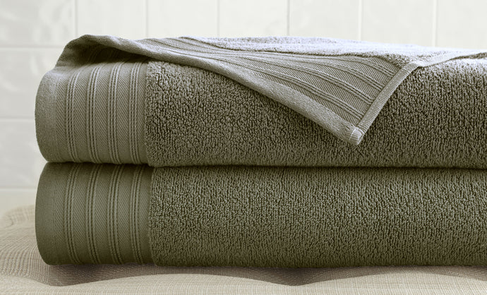 2 Pack zero twist bath sheet set in Taupe