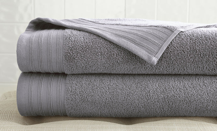 2 Pack zero twist bath sheet set in Gray Violet