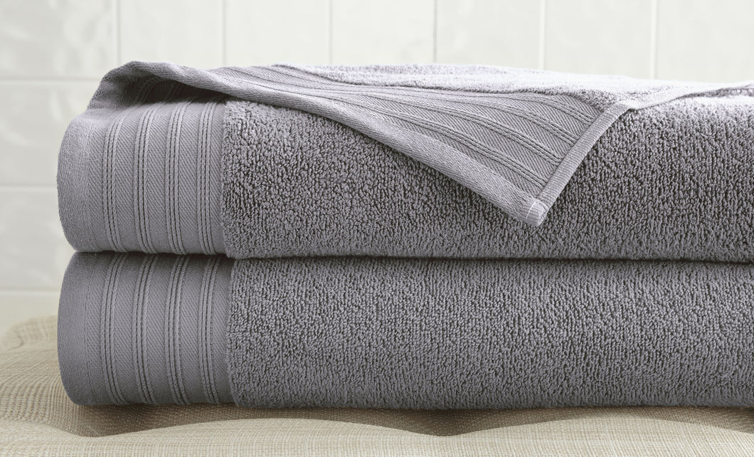 2 Pack zero twist bath sheet set in Gray Violet