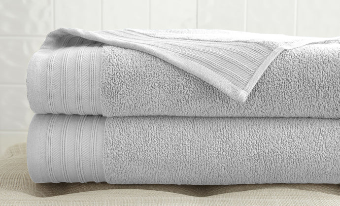 2 Pack zero twist bath sheet set in White