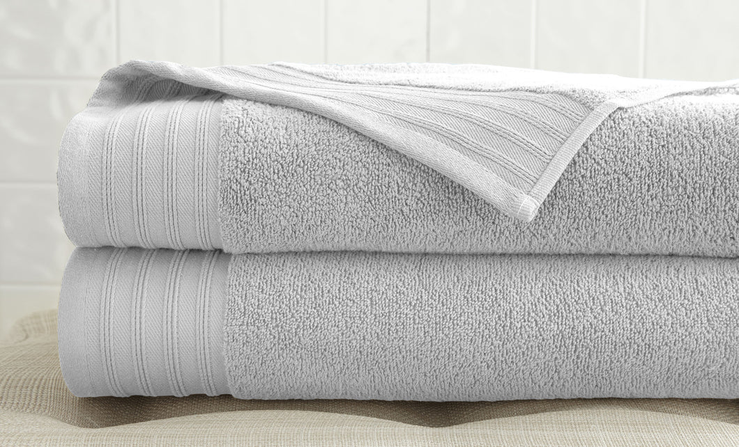 2 Pack zero twist bath sheet set in White