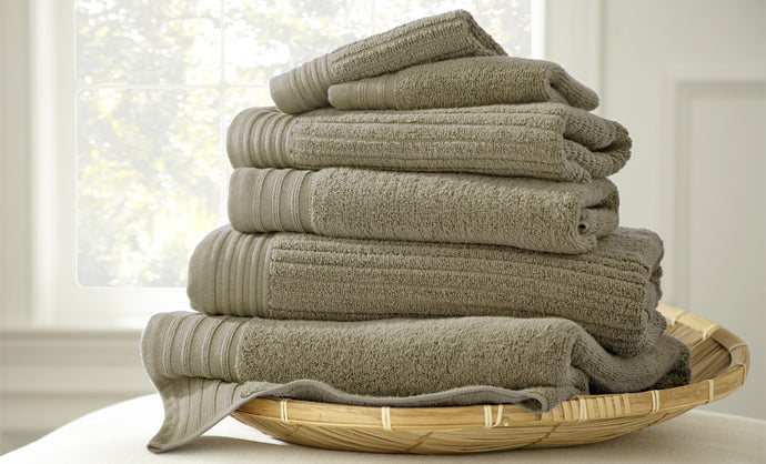 6 Piece Jacquard Towel Set Taupe