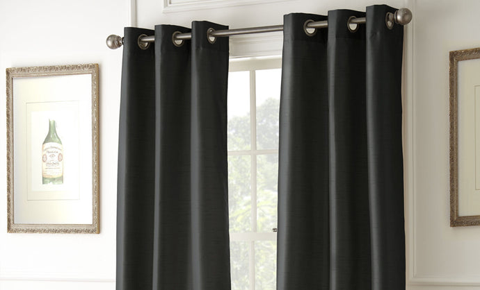 2 Pack Black Out Curtains in Black Noir