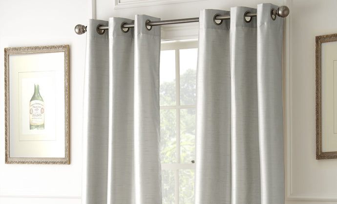 2 Pack Black Out Curtains in Silver