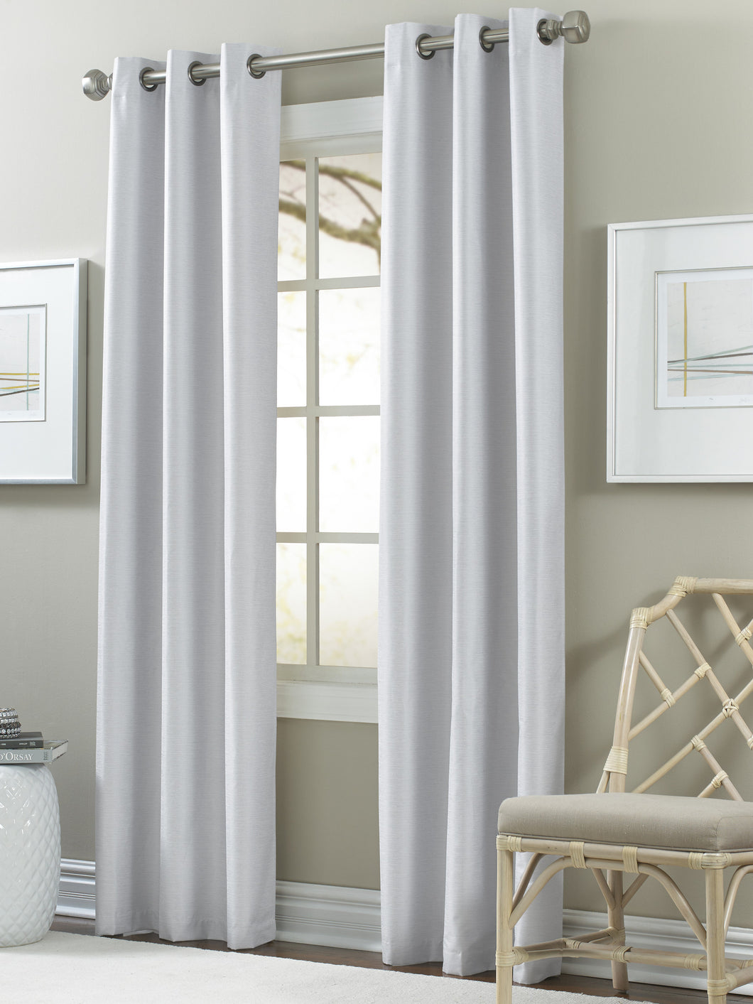 2 Pack Textured Black out Curtain Cloud Dancer