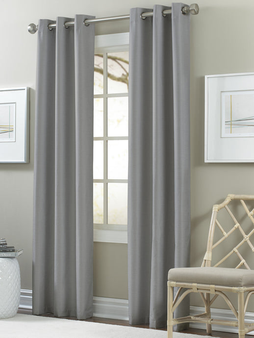 2 Pack Textured Black out Curtain High rise (Med. Grey)