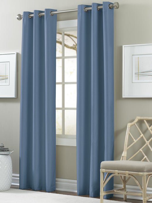 2 Pack Textured Black out Curtain Blue Topaz