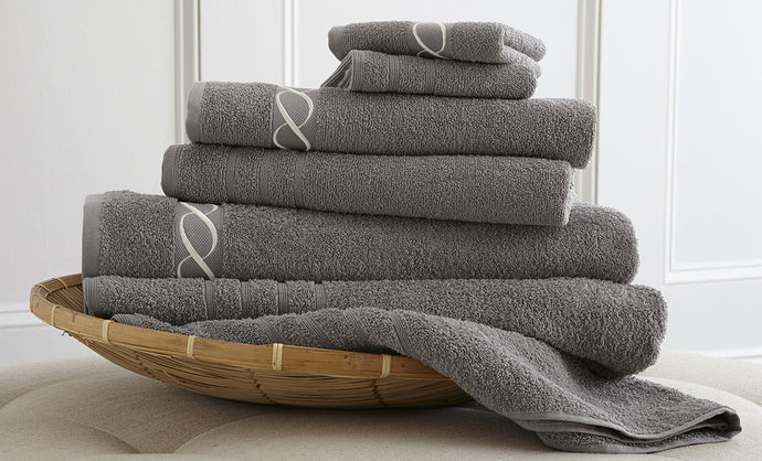 100% egyptian cotton 6 piece embroidered towel set Platinum