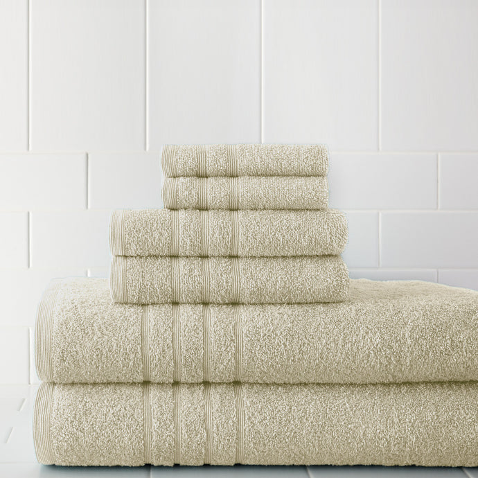600 GSM Spa Collection 100% Cotton 6 piece solid towel set Ivory