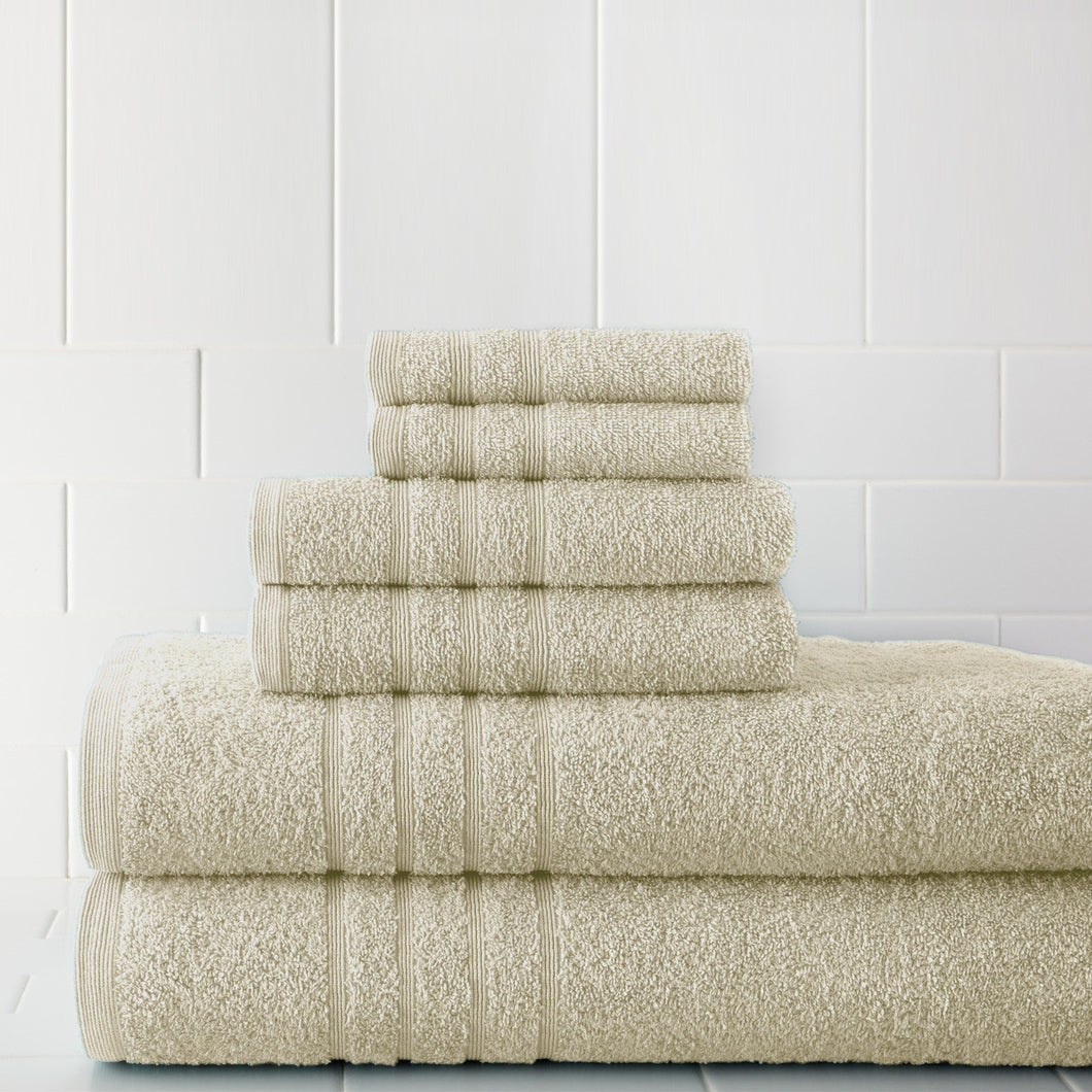 600 GSM Spa Collection 100% Cotton 6 piece solid towel set Ivory
