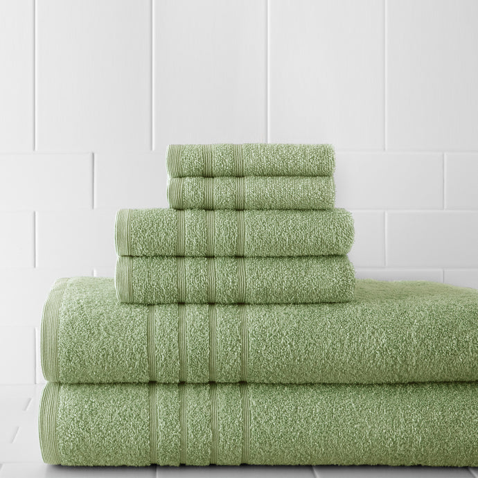 600 GSM Spa Collection 100% Cotton 6 piece solid towel set Jade