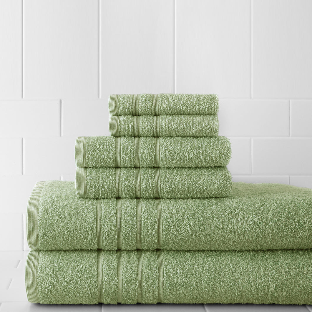 600 GSM Spa Collection 100% Cotton 6 piece solid towel set Jade