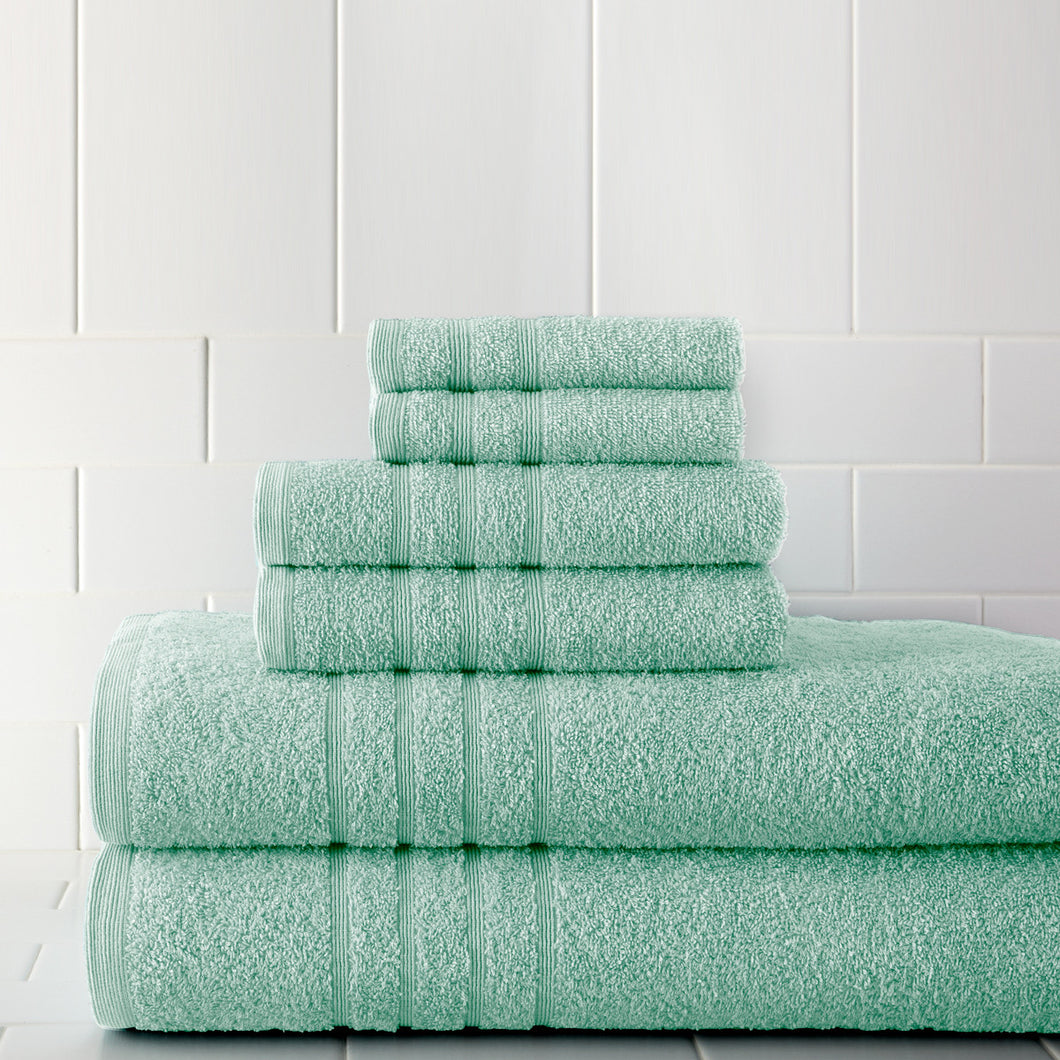 600 GSM Spa Collection 100% Cotton 6 piece solid towel set Sky