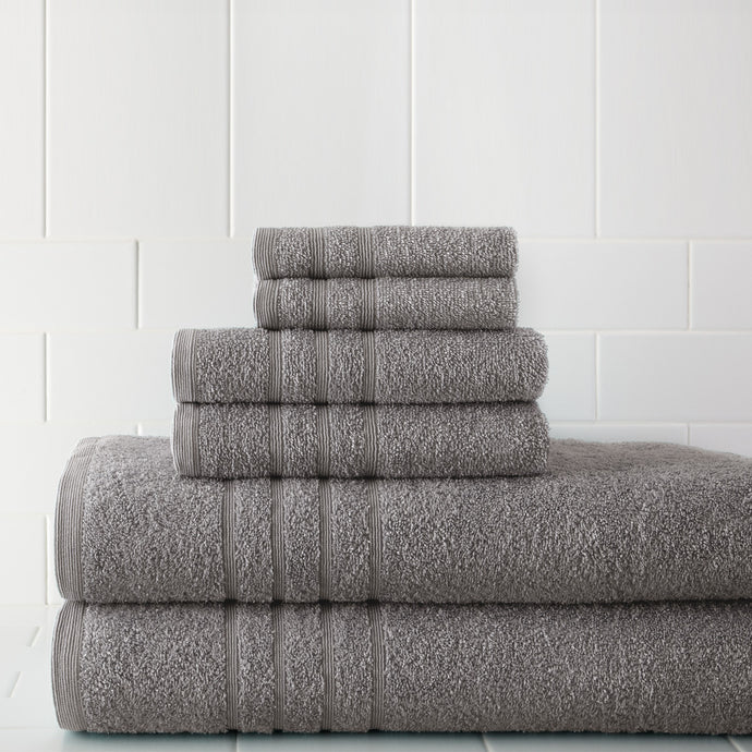 600 GSM Spa Collection 100% Cotton 6 piece solid towel set Taupe