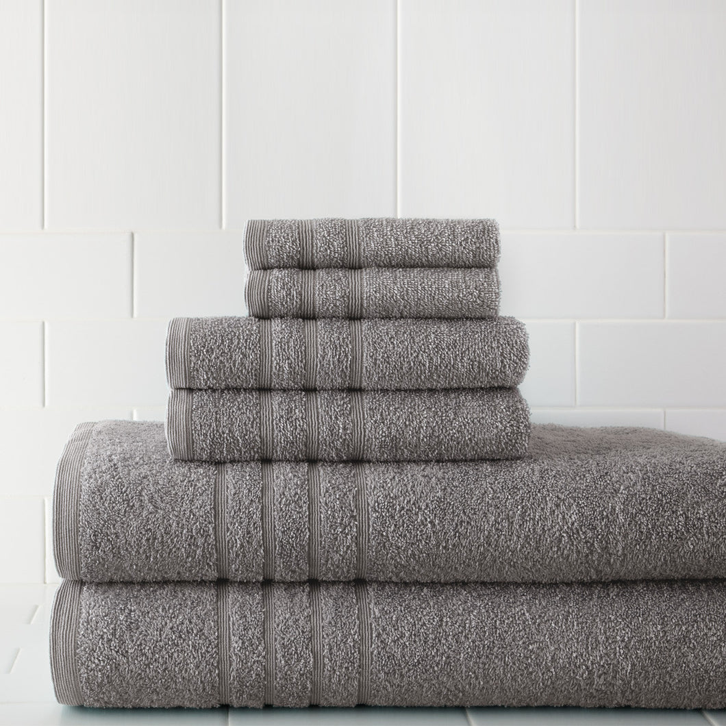 600 GSM Spa Collection 100% Cotton 6 piece solid towel set Taupe