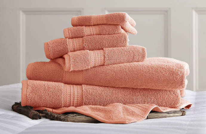 650 GSM Luxury Spa Collection 6 pc 100% Cotton towel sets Coral
