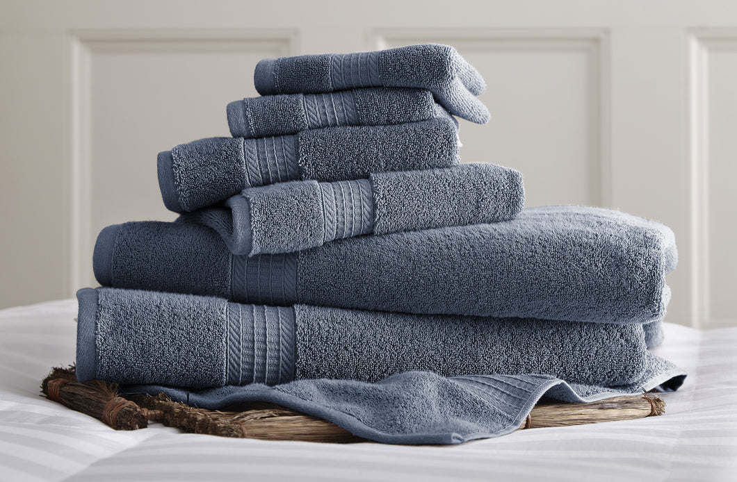 650 GSM Luxury Spa Collection 6 pc 100% Cotton towel sets Denim
