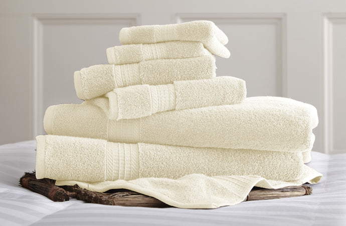 650 GSM Luxury Spa Collection 6 pc 100% Cotton towel sets Ivory