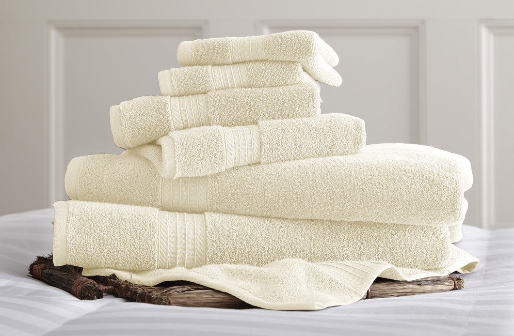 650 GSM Luxury Spa Collection 6 pc 100% Cotton towel sets Ivory