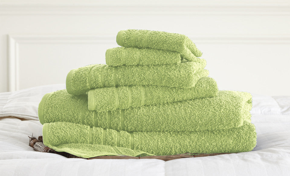 600 GSM Spa Collection 100%  Cotton 6 piece solid towel set Lime