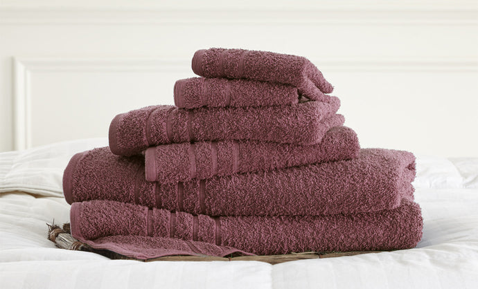 600 GSM Spa Collection 100%  Cotton 6 piece solid towel set Rose