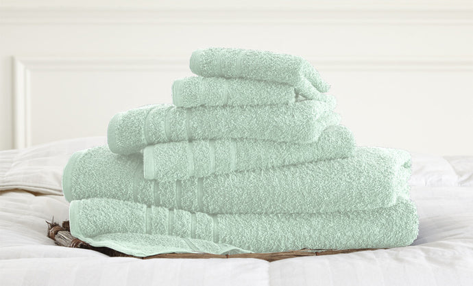 600 GSM Spa Collection 100%  Cotton 6 piece solid towel set Sky