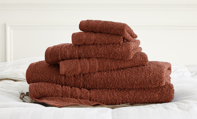 600 GSM Spa Collection 100%  Cotton 6 piece solid towel set Spice