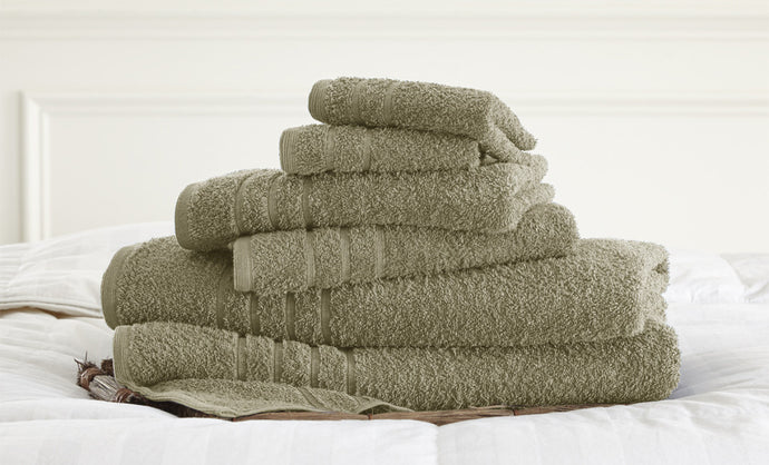 600 GSM Spa Collection 100%  Cotton 6 piece solid towel set Taupe