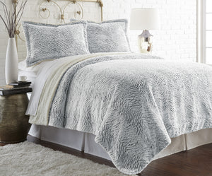 Faux fur/Sherpa 2 Piece Comforter Set Gray Twin/Twin XL