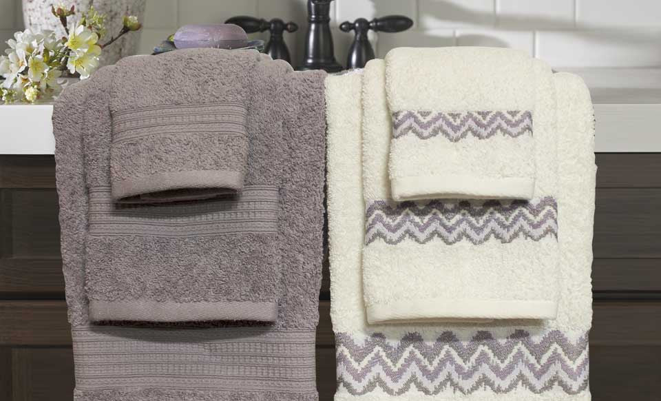 600 GSM 100% egyptian cotton 6 piece towel set with Chevron border Mauve