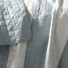 Berlin Stripe cotton fleece Quilts Blue 3Pc Set Full/Queen