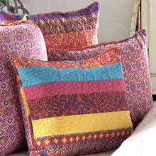 Bohemian Stripe Quilts Fuchsia 5pc Set King
