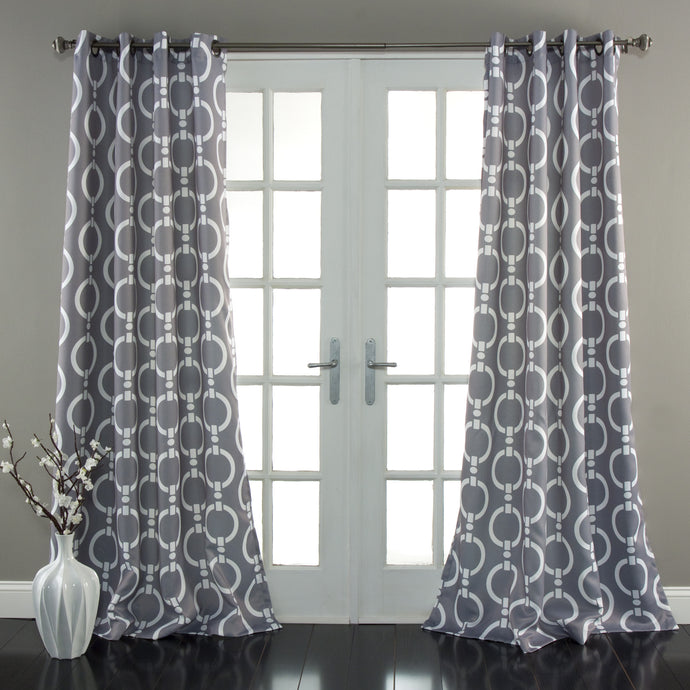 Chainlink Window Curtains Gray Set
