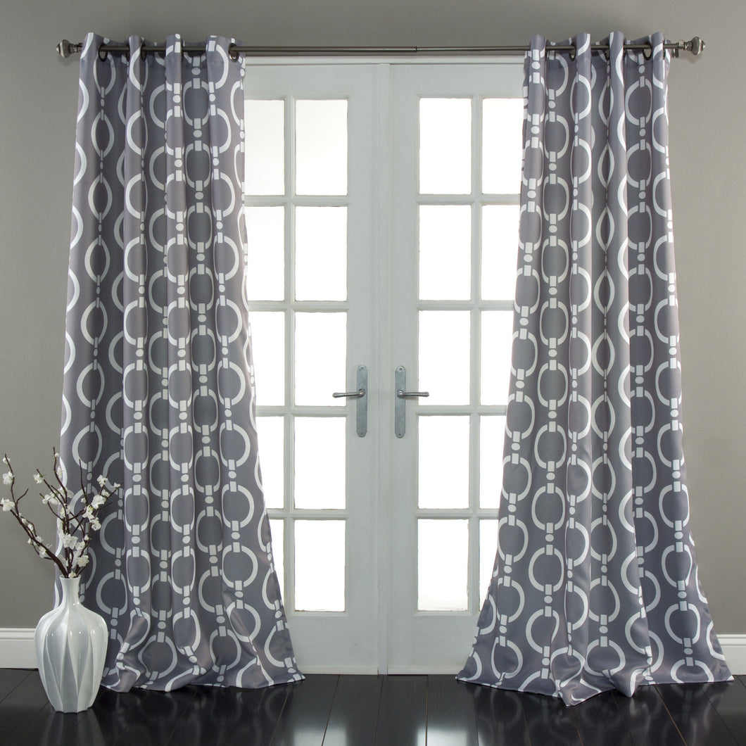 Chainlink Window Curtains Gray Set