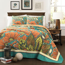 Elena Quilt Turquoise/ Orange 3pc Set King