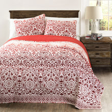 Galacia Quilt Red 3Pc Set Full/ Queen