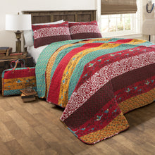 Royal Empire Quilt Red/ Turquoise 4Pc King