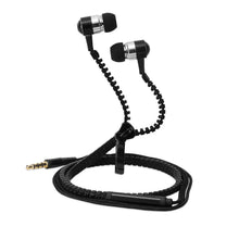 3.5mm Jack Zipper Design Earphone in Black