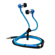3.5mm Jack Zipper Design Earphone in Blue