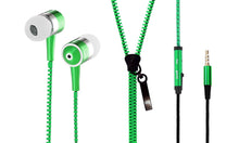 3.5mm Jack Zipper Design Earphone in Green