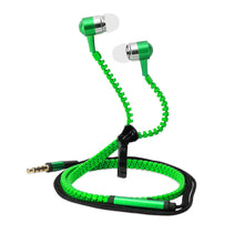 3.5mm Jack Zipper Design Earphone in Green