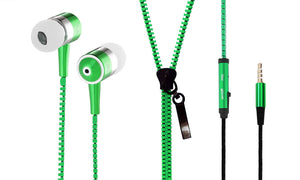 3.5mm Jack Zipper Design Earphone in Green