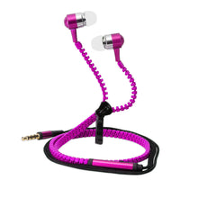 3.5mm Jack Zipper Design Earphone in Pink