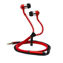 3.5mm Jack Zipper Design Earphone in Red