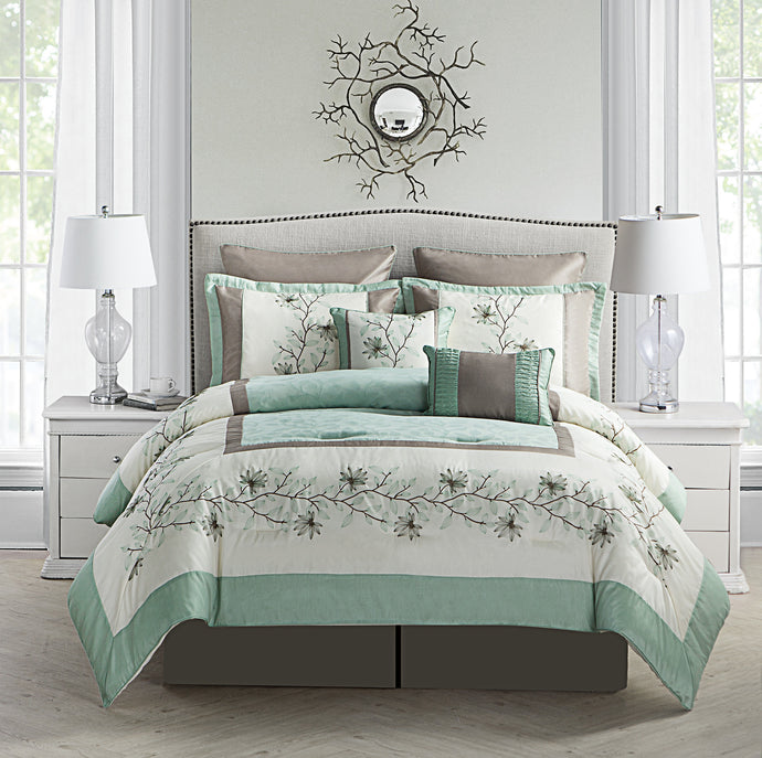 Alexander 8 Piece King Comforter Set In Green