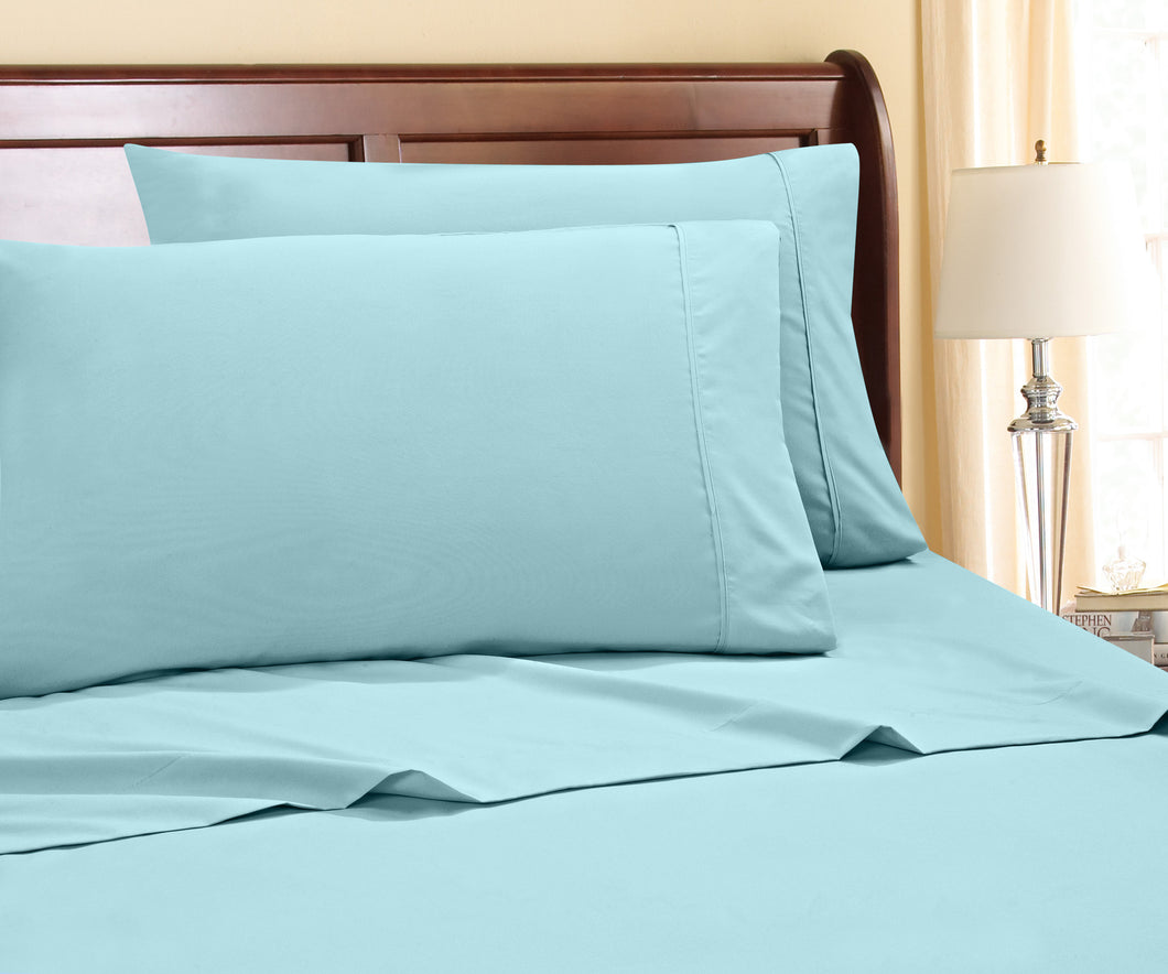 4-Piece 800 Thread Count Cotton-Rich Sheet Ensemble in king Aqua